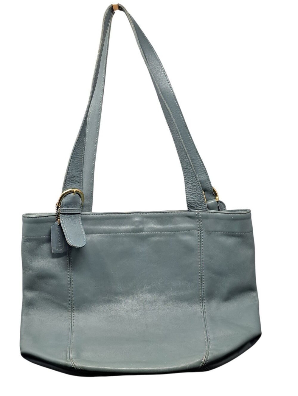 Vintage Coach 4082 Leather Waverly SoHo Buckle Shoulder Bag - Seafoam - 17x13